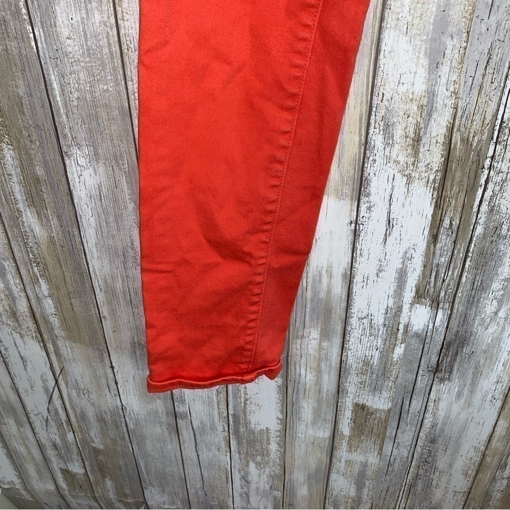 Lucky Brand Charlie Skinny Jeans Hot Coral Stretch Denim Size 4 27 - Picture 2 of 6